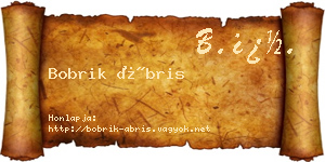Bobrik Ábris névjegykártya